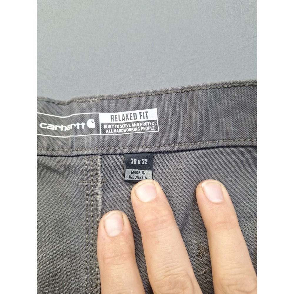 Carhartt Carpenter Pants Mens 38x32 Gray Canvas Rugged Flex Relaxed Fit Workwear - Picture 15 of 15